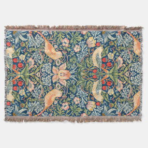 William Morris Strawberry Thief Throw Throw Blanket