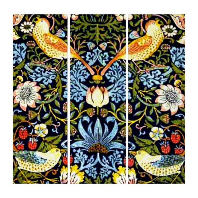William Morris - Strawberry Thief,  Triptych (Front)