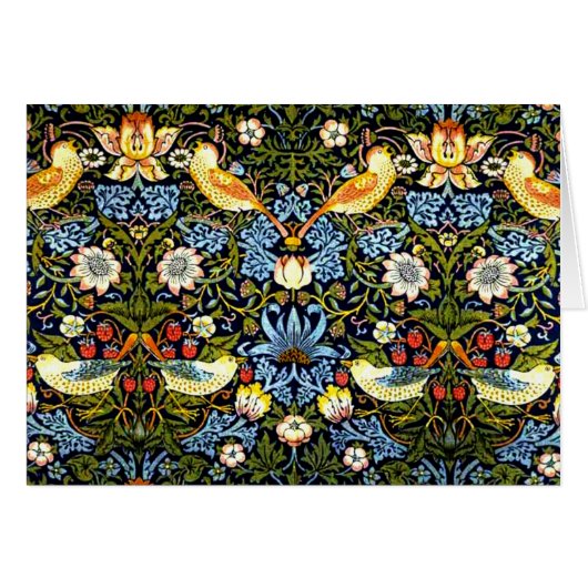 William Morris: Strawberry Thief vintage design Cards (Front Horizontal)