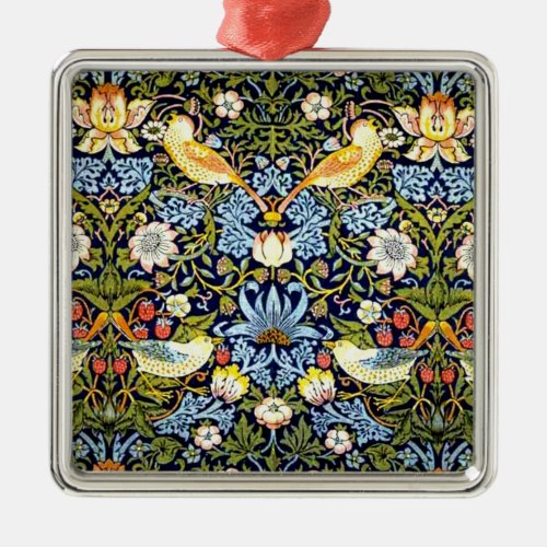 William Morris Strawberry Thief vintage design Metal Ornament