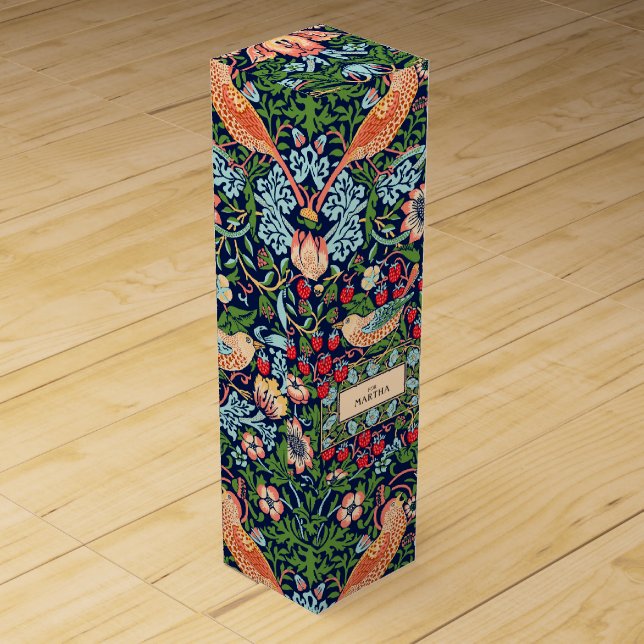 William Morris Strawberry Thief Wine Box (Front)