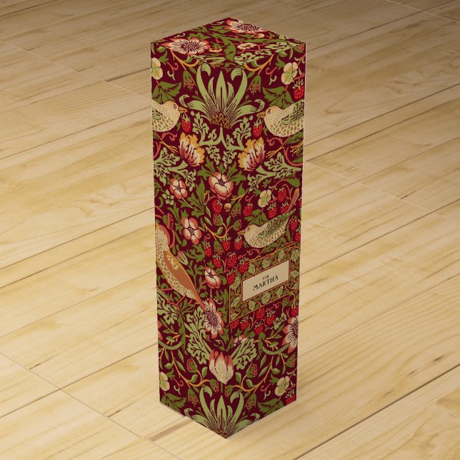 William Morris Strawberry Thief Wine Box (Front)