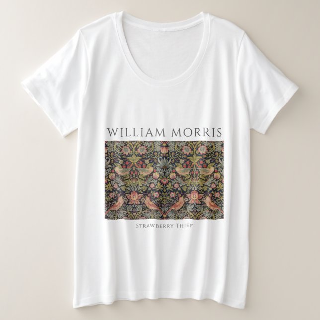 William Morris Strawberry Thief women's  Plus Size T-Shirt (Design Front)