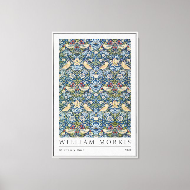 William Morris Strawberry Thief Wrapped Canvas Print (Front)