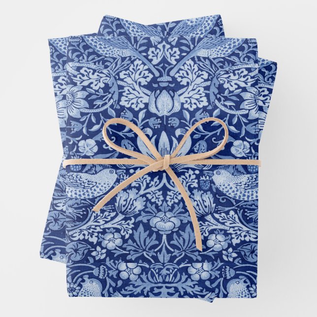 William Morris, Strawberry Thief Wrapping Paper Sheets (In situ)