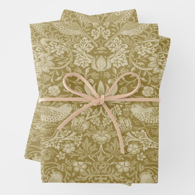 William Morris, Strawberry Thief Wrapping Paper Sheets (In situ)