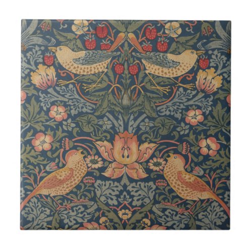 William Morris Strawberry Thieves Birds Ceramic Tile
