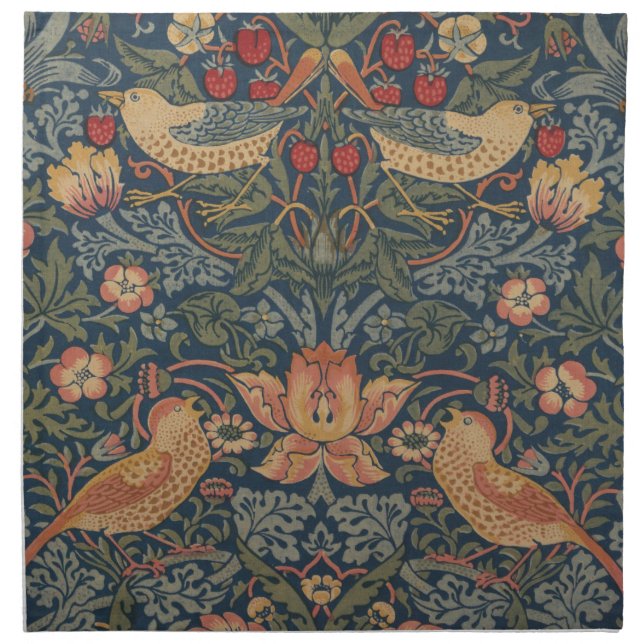 William Morris Strawberry Thieves Birds Cloth Napkin (Front)