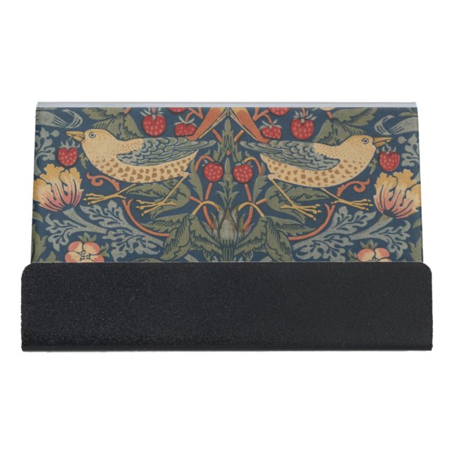 William Morris Strawberry Thieves Birds Desk Business Card Holder (Front)