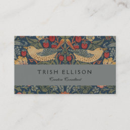 William Morris Strawberry Thieves Birds Floral Business Card