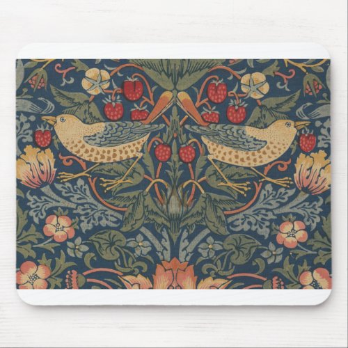 William Morris Strawberry Thieves Birds Floral Mouse Pad