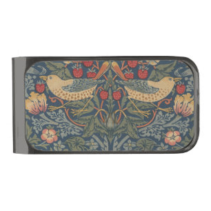 William Morris Strawberry Thieves Birds Gunmetal Finish Money Clip