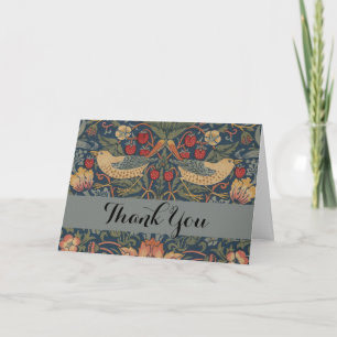 William Morris Strawberry Thieves Birds Letterpress Thank You Card