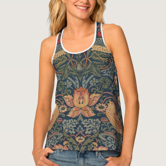 William Morris Strawberry Thieves Birds Tank Top (Front)
