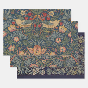 William Morris Strawberry Thieves Birds Wrapping Paper Sheets