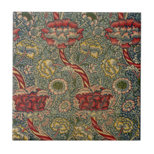 William * Morris Stripes and Flowers   Ceramic Tile