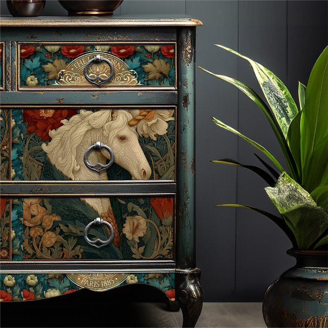 William Morris Style Art Nouveau Unicorn Tissue Paper (Creator Uploaded)