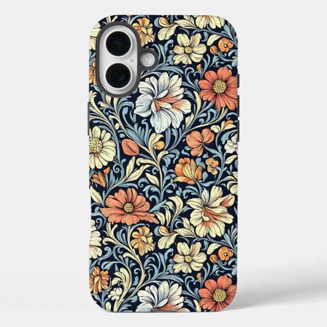 William Morris style floral acanthus pattern Case-Mate iPhone Case (Back)