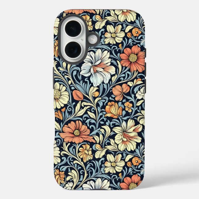 William Morris style floral acanthus pattern Case-Mate iPhone Case (Back)