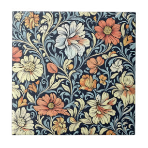William Morris style floral acanthus pattern Ceramic Tile