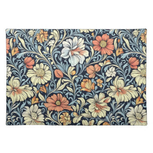 William Morris style floral acanthus pattern Cloth Placemat
