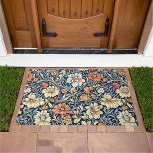 William Morris style floral acanthus pattern Doormat