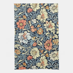 William Morris style floral acanthus pattern Kitchen Towel
