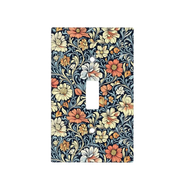 William Morris style floral acanthus pattern Light Switch Cover (Front)
