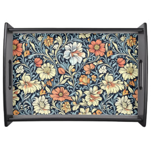 William Morris style floral acanthus pattern Serving Tray