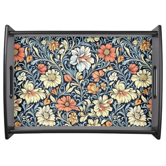 William Morris style floral acanthus pattern Serving Tray (Front)