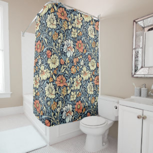 William Morris style floral acanthus pattern Shower Curtain