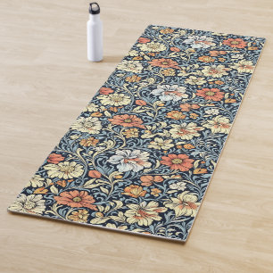 William Morris style floral acanthus pattern Yoga Mat