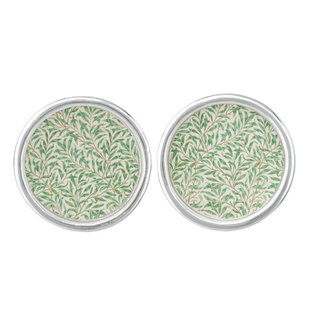 William Morris Style Floral  Cufflinks (Front)