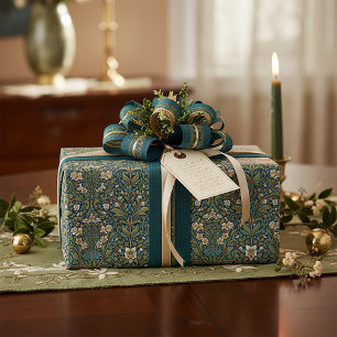William Morris style floral pattern Wrapping Paper