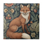 William Morris style Floral Right Facing Fox