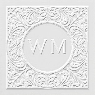 William Morris Style Monogram Initials Botanical Embosser