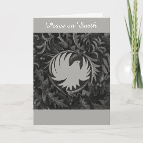 William Morris_style peace dove christmas card