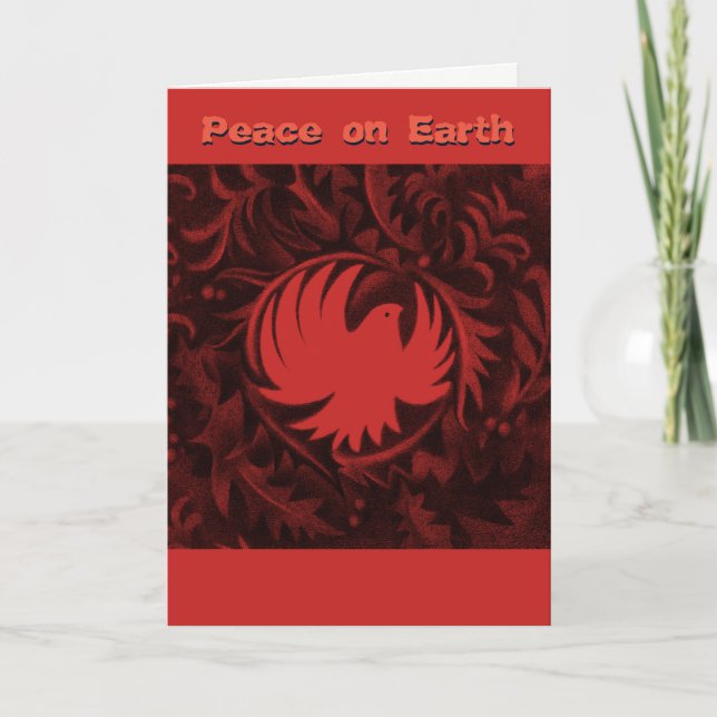 William Morris-style peace dove christmas card (Front)