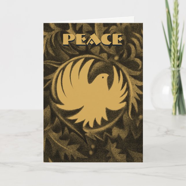 William Morris-style peace dove christmas card (Front)