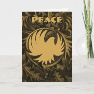 William Morris-style peace dove christmas card
