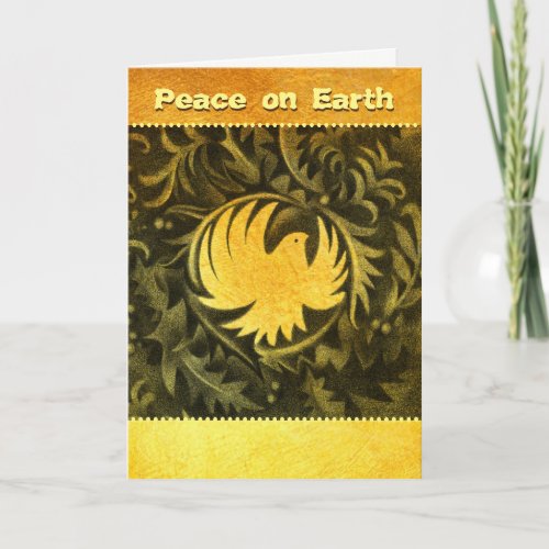 William Morris_style peace dove christmas card