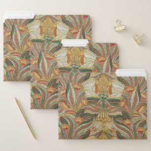 William Morris Style Pink Green Botanical File Folder