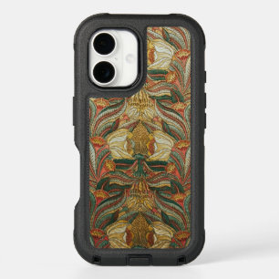 William Morris Style Pink Green Botanical iPhone 16 Case