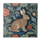 William Morris style Rabbit Right Facing Floral