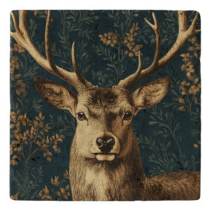 William Morris Style Vintage Deer Trivet
