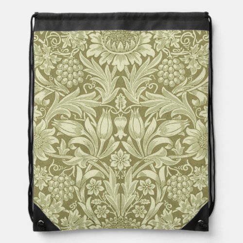 William Morris Sunflower Flower Floral Botanical Drawstring Bag