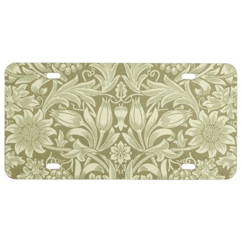 William Morris Sunflower Flower Floral Botanical License Plate