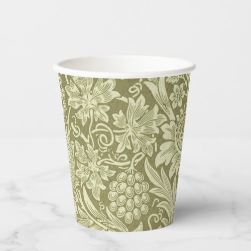 William Morris Sunflower Flower Floral Botanical Paper Cups