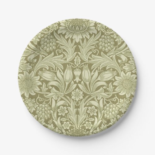 William Morris Sunflower Flower Floral Botanical Paper Plates