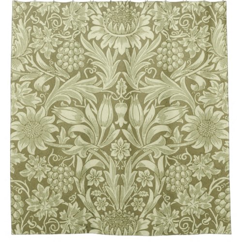 William Morris Sunflower Flower Floral Botanical Shower Curtain